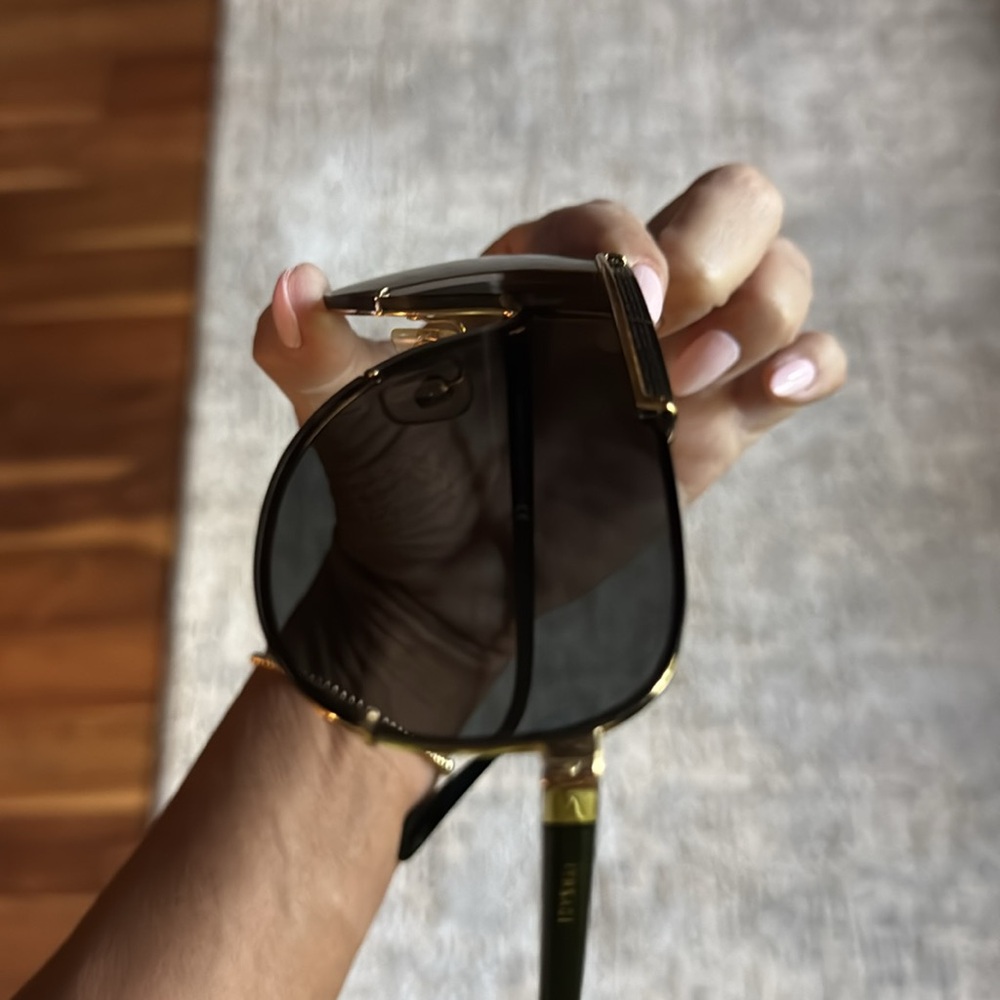 Versace Sunglasses with Black Lenses and Gold Trim - Picture 5 of 11